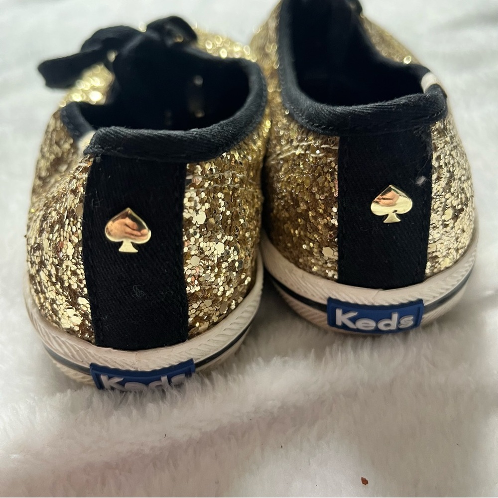 CLOSET CLOSING FINAL PRICE Kate Spade Gold Glitter Keds - Picture 3 of 4